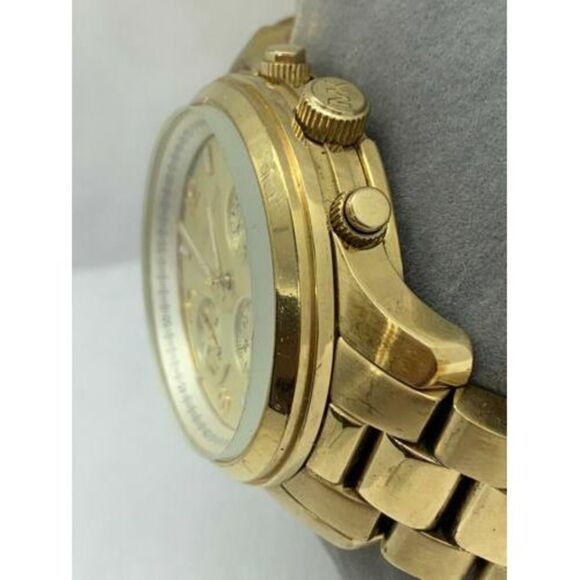 Michael Kors MK5055 Unisex Watch Chronograph Gold Stainless Steel 38mm Case D527 - Picture 3 of 9